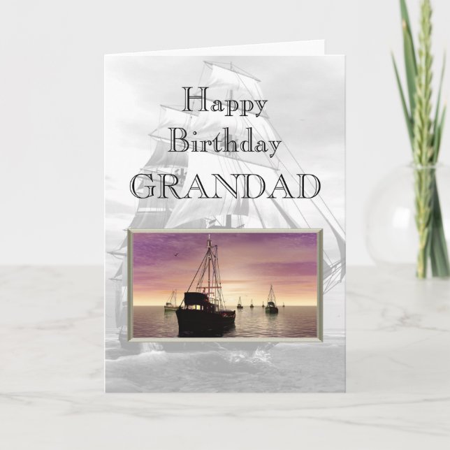 Tarjeta Grandad del feliz cumpleaños (Anverso)