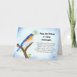 Tarjeta Granddaughter Happy April Birthday with Bluebird
