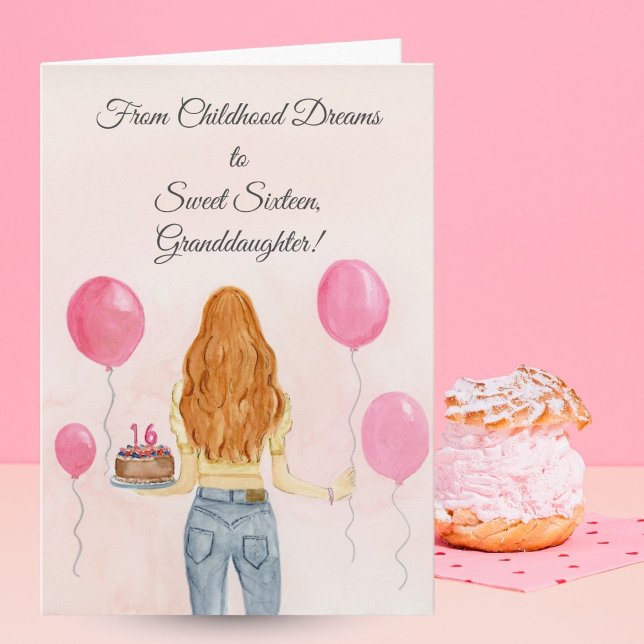 Tarjeta Granddaughter Sweet Sixteen Girl Jeans Celebrating (Subido por el creador)