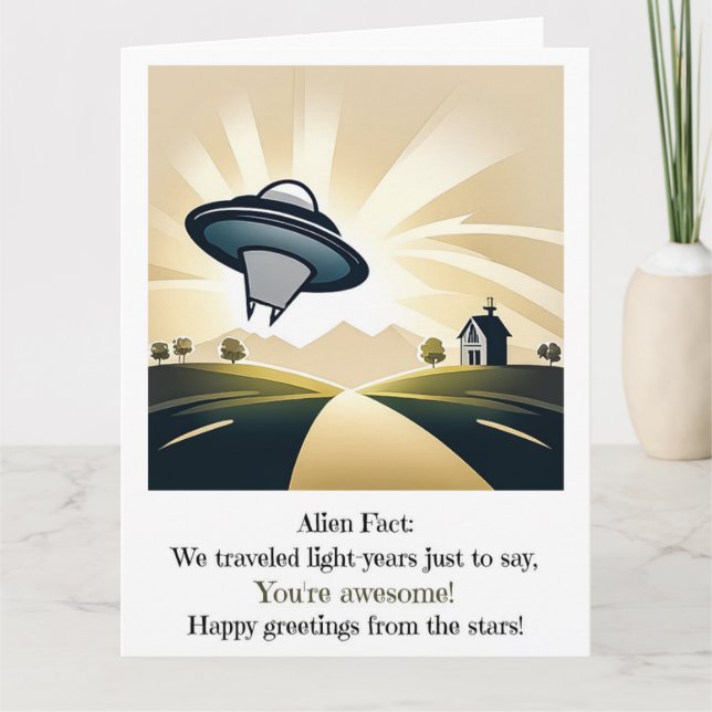 Tarjeta grande Alien UFO (Anverso)