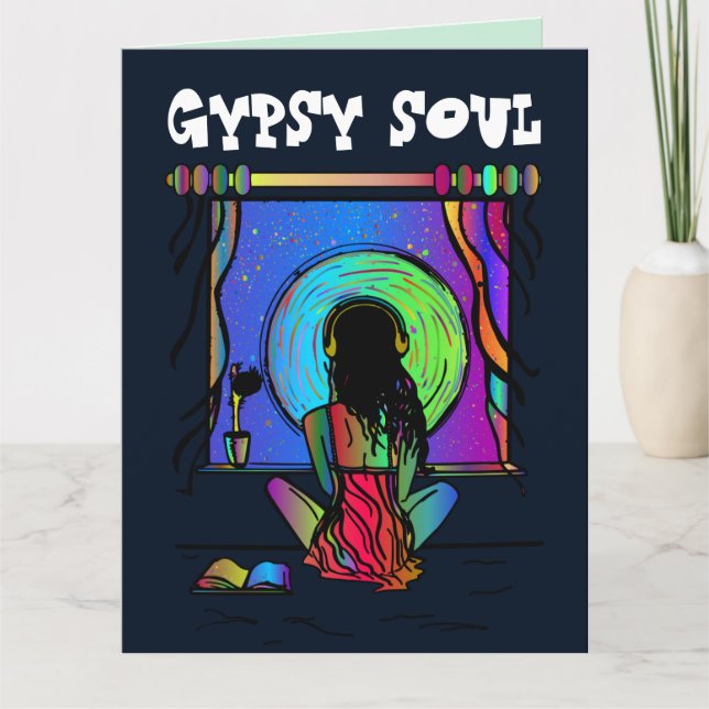TARJETA GRANDE BOHEMIAN LADY GYPSY SOUL CUMPLEAÑOS (Anverso)