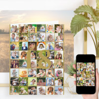 Tarjeta grande de cumpleaños con collage de fotos