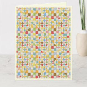 TARJETA GRANDE DE CUMPLEAÑOS CON MOSAICO DE PATCHW