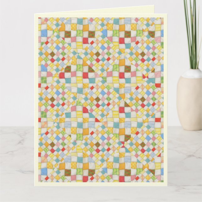 TARJETA GRANDE DE CUMPLEAÑOS CON MOSAICO DE PATCHW (Anverso)