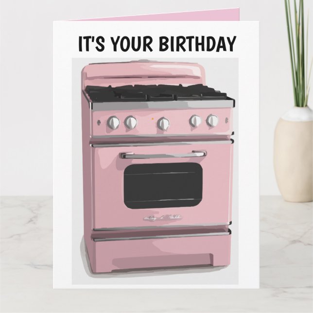 TARJETA GRANDE DE CUMPLEAÑOS DE LA CASA DE RETRO P (Anverso)