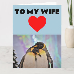 TARJETA GRANDE DE CUMPLEAÑOS DE PINGÜINO PARA MUJE