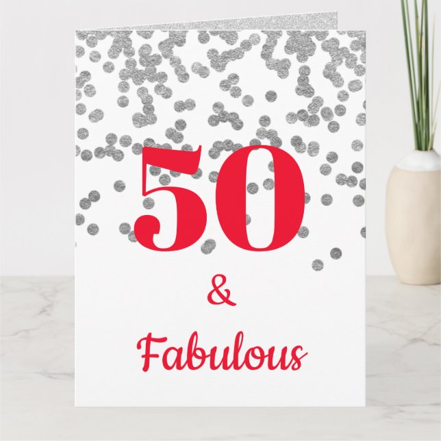 Tarjeta grande de cumpleaños - Milestone Silver (Anverso)