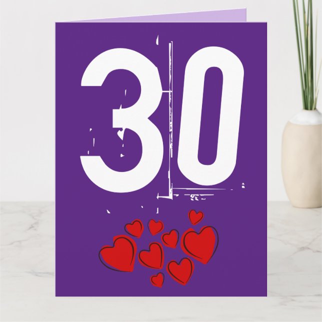 TARJETA GRANDE DE FELICITACIÓN POR 30 AÑOS DE BODA (Anverso)