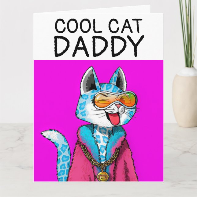 TARJETA GRANDE DE FELIZ DÍA DEL PADRE CON GATO GEN (Anverso)