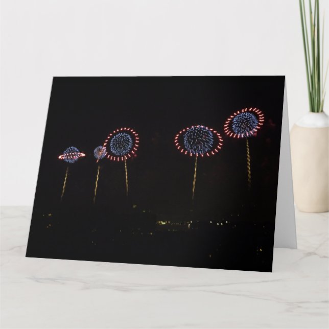 Tarjeta GRANDE de los fuegos artificiales I de los (Anverso)