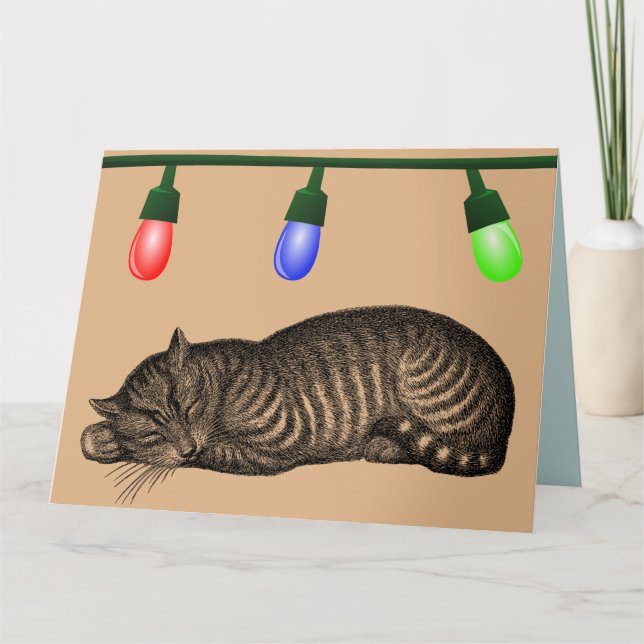 TARJETA GRANDE DE NAVIDAD DE GATO MAULLÓN (Anverso)