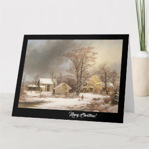 Tarjeta Grande de Navidad de Granja Country con Es