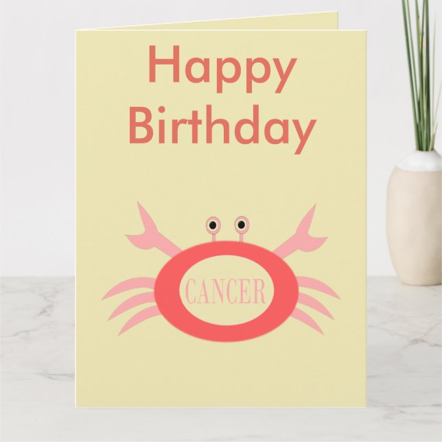 Tarjeta grande de Personalizado de cangrejo con es (Anverso)