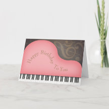Tarjeta Grande de Piano de Cola Rosa Bonito Person