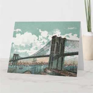 Tarjeta grande de saludo del puente de Brooklyn