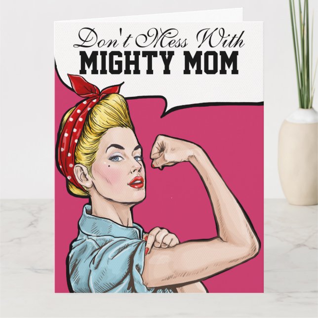 Tarjeta grande para la mamá poderosa - vea dentro (Anverso)