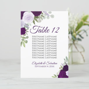Tarjeta grande para la tabla de asientos del Boda 