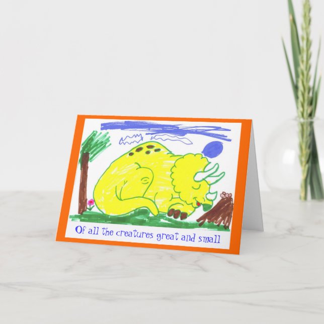 Tarjeta Grande y pequeño en octubre (Anverso)