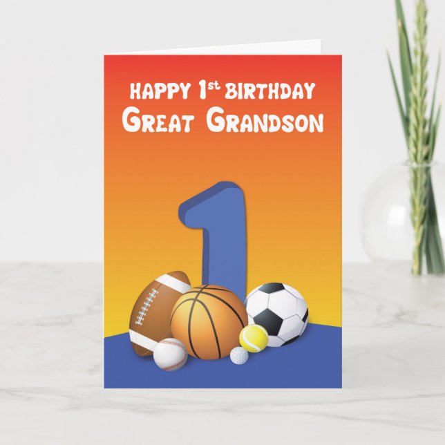 Tarjeta Grandes Bolas Deportivas de Cumpleaños (Anverso)