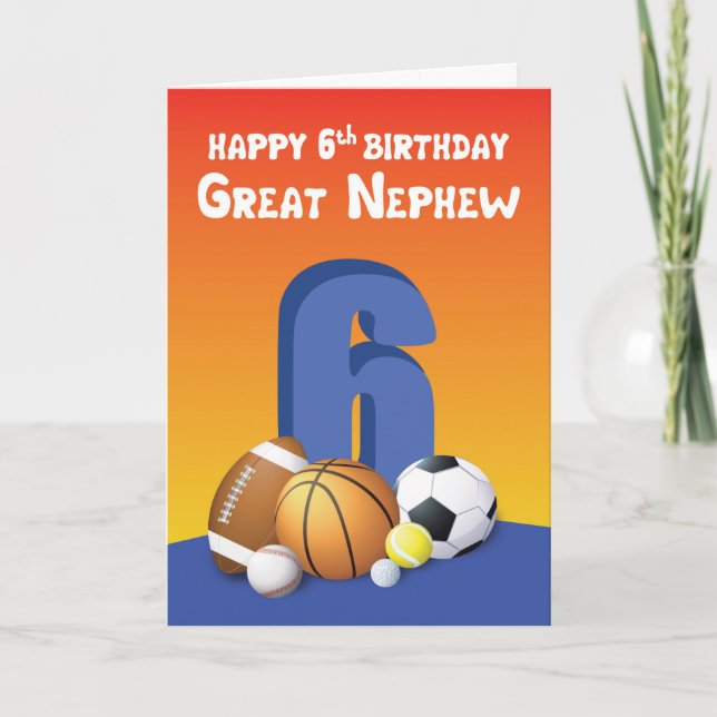 Tarjeta Grandes Bolas Deportivas de Nacimiento de Sobrino (Anverso)