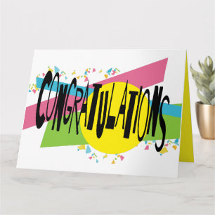 Tarjeta GRANDES Fun Colorful Felicitaciones Celebración 8x