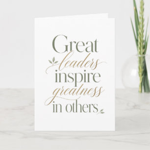 Tarjeta Grandes Líderes Inspiran Grandeza en Otros