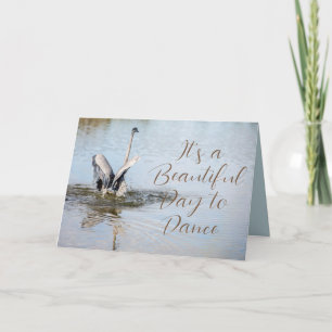 Tarjeta Grandes olas de garza azul se propagan por el agua