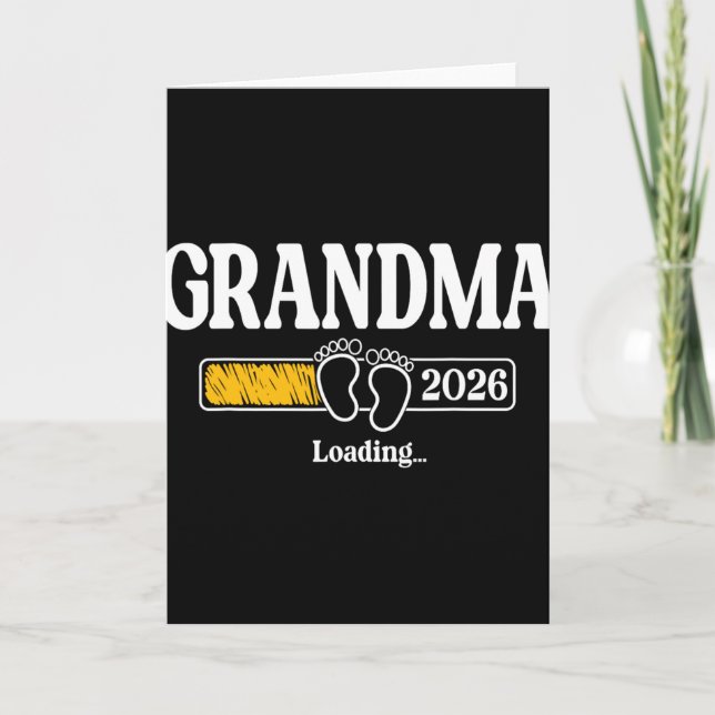 Tarjeta Grandma 2026 Loading Grandma Est. 2026, New Grandm (Anverso)