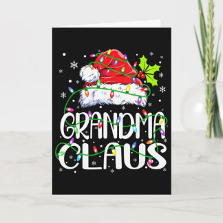 Tarjeta Grandma Claus Shirt Christmas Lights Pajama Family
