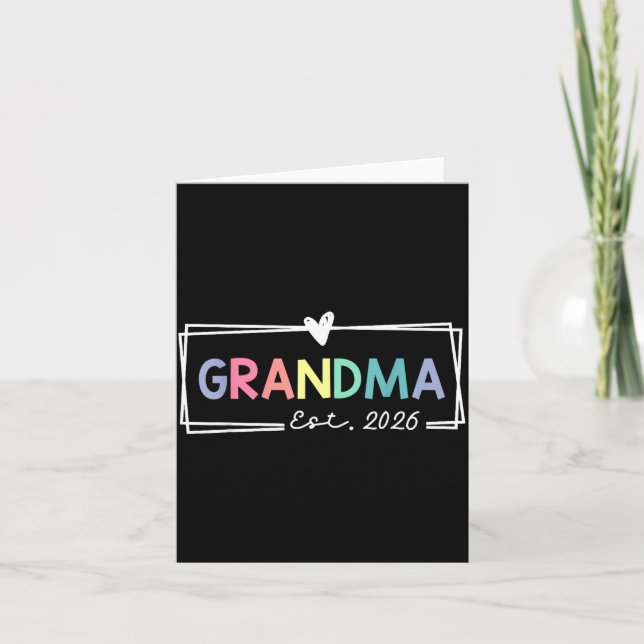 Tarjeta Grandma Est 2026 Promoted To Grandma 2026 For Gran (Anverso)