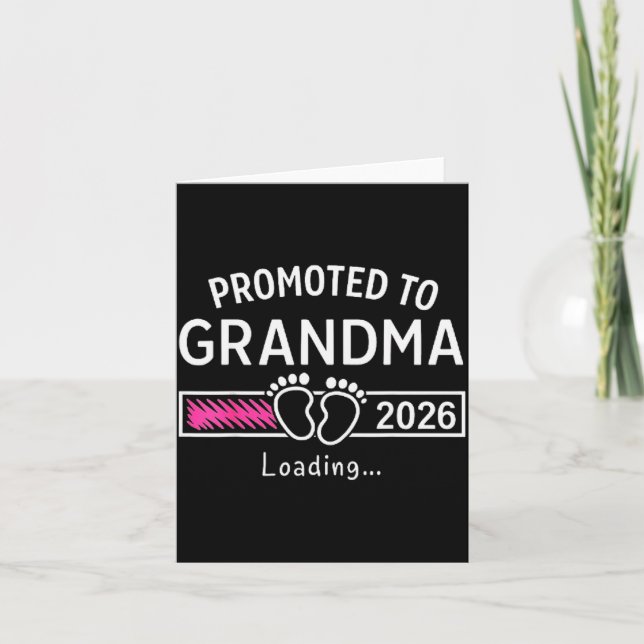 Tarjeta Grandma Est 2026 Promoted To Grandma New Grandma 2 (Anverso)