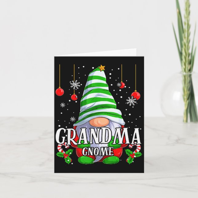 Tarjeta Grandma Gnome Christmas Pajamas Matching Family Gr (Anverso)