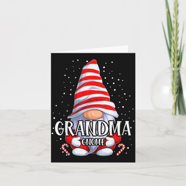 Tarjeta Grandma Gnome Christmas Pajamas Matching Family Gr (Anverso)