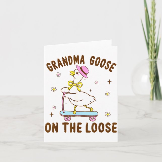Tarjeta Grandma Goose On The Loose Funny Birthday Matching (Anverso)