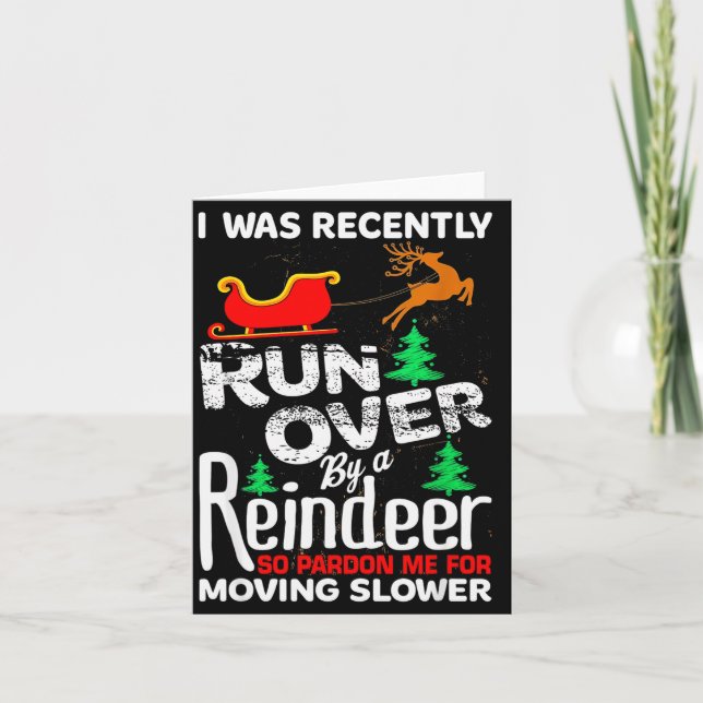 Tarjeta Grandma Got Run Over By A Reindeer Christmas So Pa (Anverso)