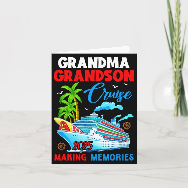 Tarjeta Grandma Grandson Cruise 2025 Memories Christmas Fa (Anverso)