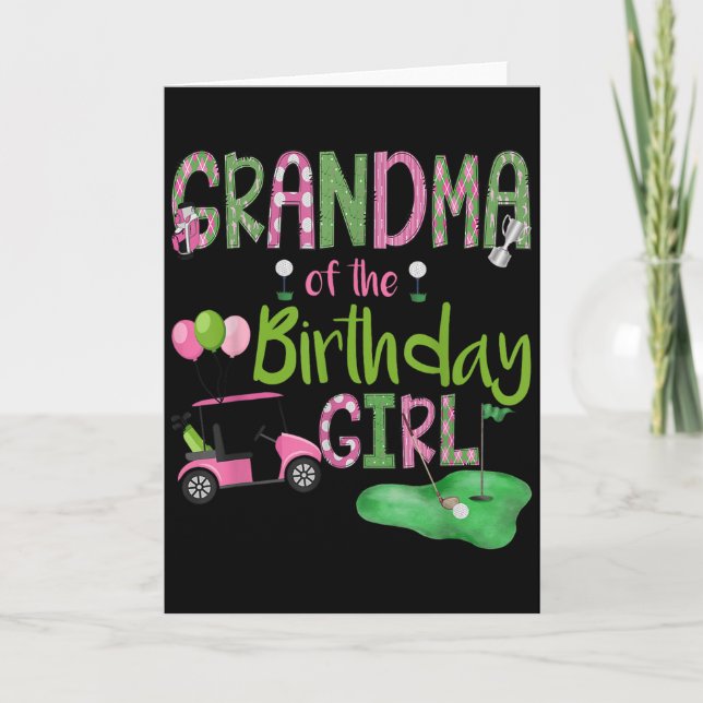 Tarjeta Grandma Of The Birthday Girl Hole In One Golf Love (Anverso)