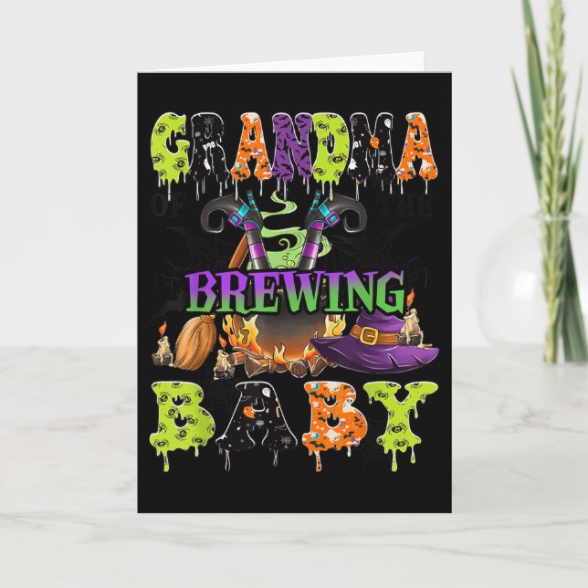 Tarjeta Grandma Of The Brewing Baby Soky Halloween Baby Sh (Anverso)