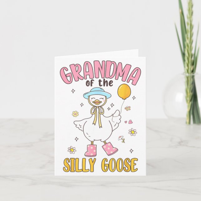 Tarjeta Grandma Of The Silly Goose First Birthday Family M (Anverso)