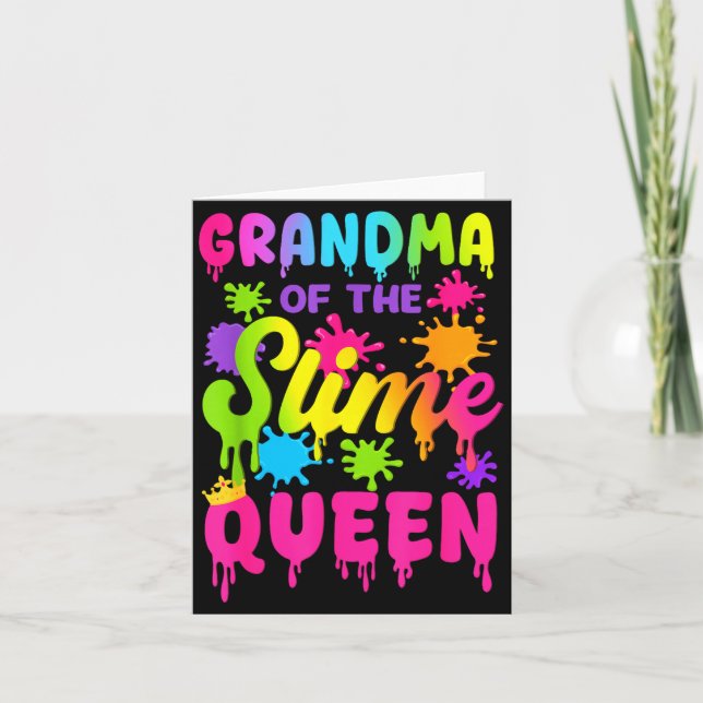 Tarjeta Grandma Of The Slime Queen Birthday Girl Family Pa (Anverso)