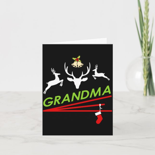 Tarjeta Grandma Reindeer Hoof Prints Christmas  (Anverso)
