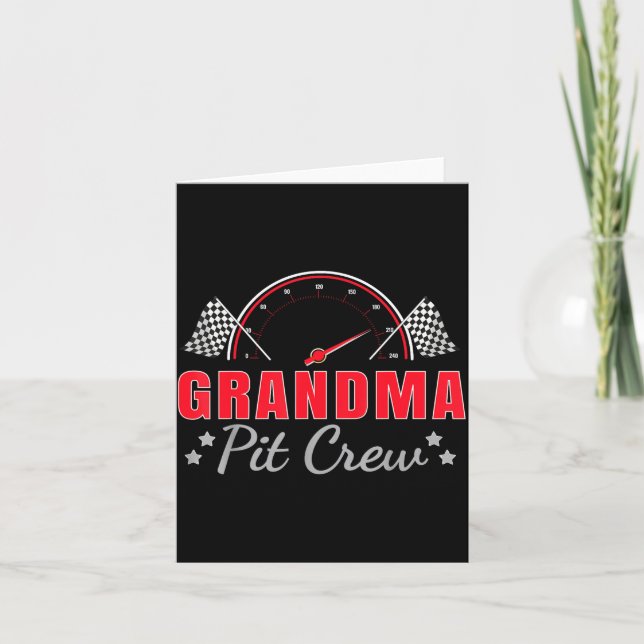 Tarjeta Grandma T Crew Race Car Driver Birthday Party Raci (Anverso)