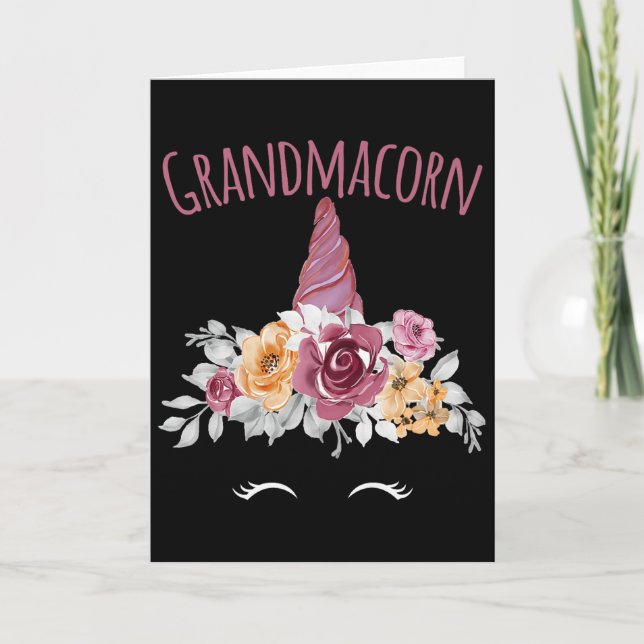 Tarjeta Grandmacorn Unicorn Grandma Premium  (Anverso)