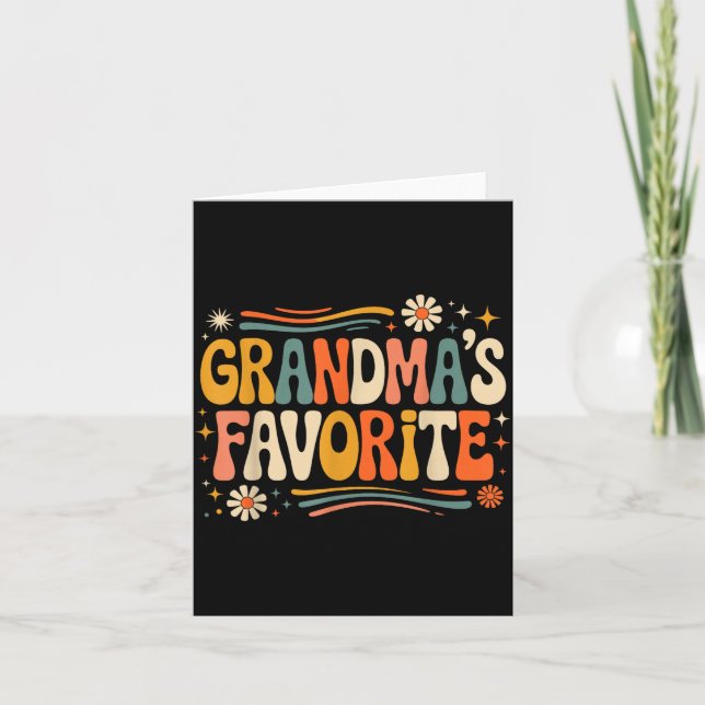 Tarjeta Grandmas Favorite Funny Grandparent Granhild Vinta (Anverso)