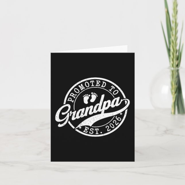 Tarjeta Grandpa Est 2026 Announcement Promoted To Grandpa  (Anverso)