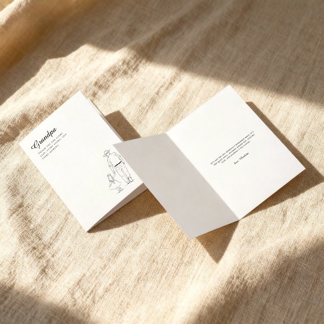 Tarjeta Grandpa From Granddaughter Minimal Line Art (Subido por el creador)