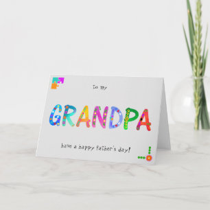 Tarjeta GRANDPA negrita Boho geométrico empedrado día del 