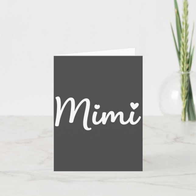 Tarjeta Grandparent Mimi - Mimi Script Heart Design Grandm (Anverso)