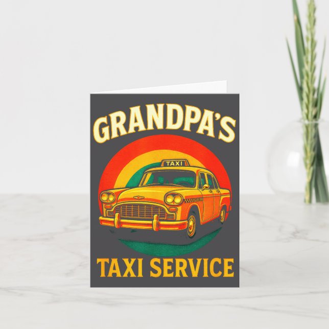Tarjeta Grandpa's Taxi Service - Funny Driver Lover  (Anverso)