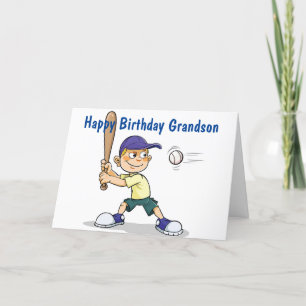 TARJETA **GRANDSON** BATTER ARRIBA/TENER UN CUMPLEAÑOS FEL